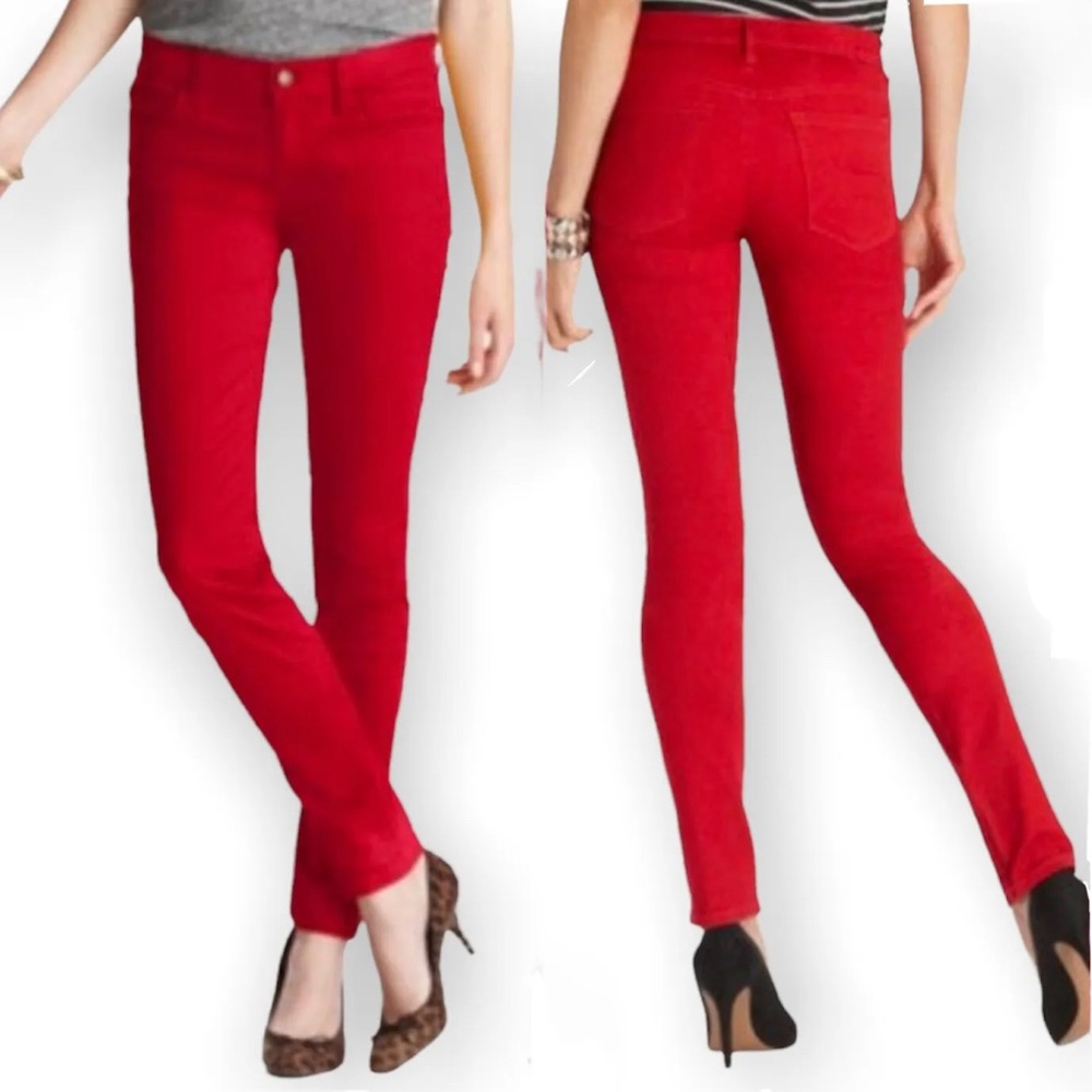 Ann Taylor Loft Modern Skinny Jeans in Red - Size 26/2